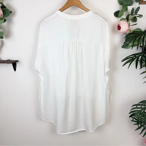 Sancia Long Sleeve White / Ivory Relaxed Fit Blouse Top Like New One Size - Picture 5 of 6